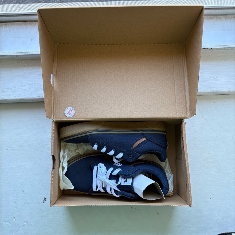 Vans Kids Dark Blue Sneakers with White Accents